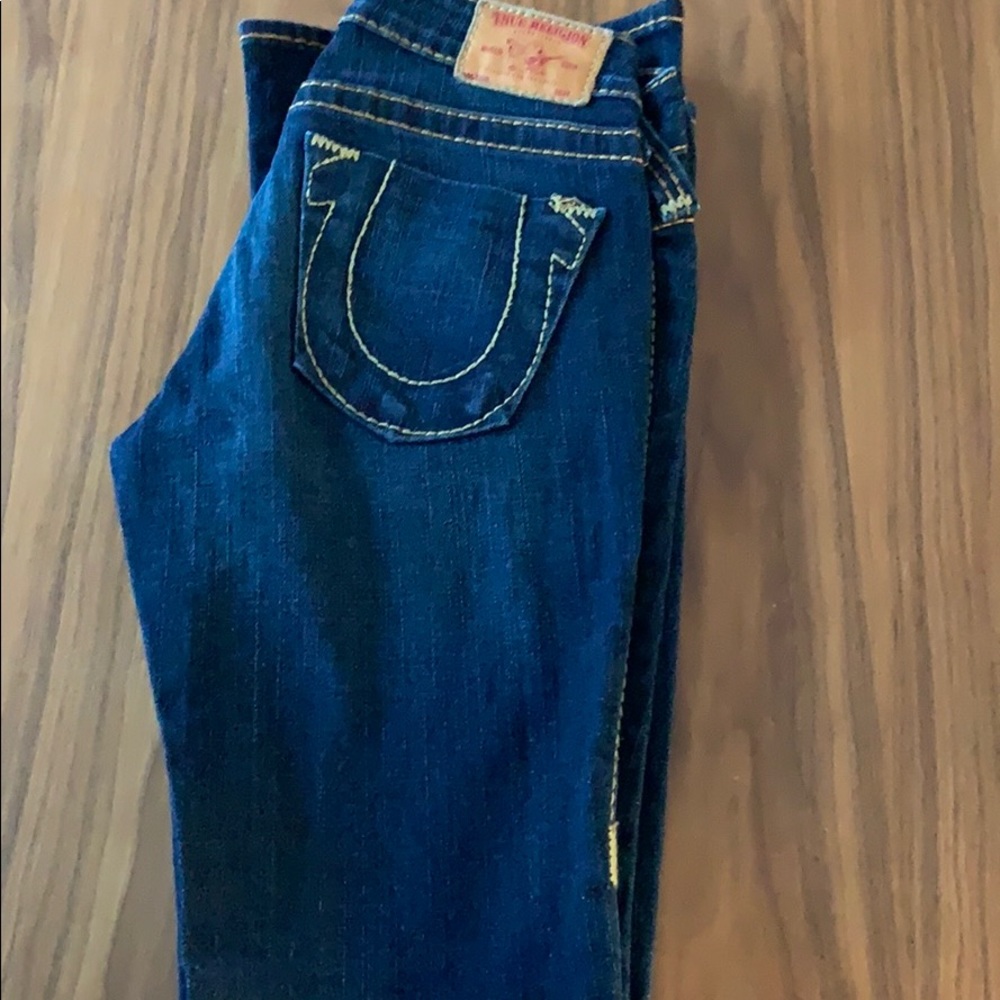 True Religion dark blue jeans worn 2 times